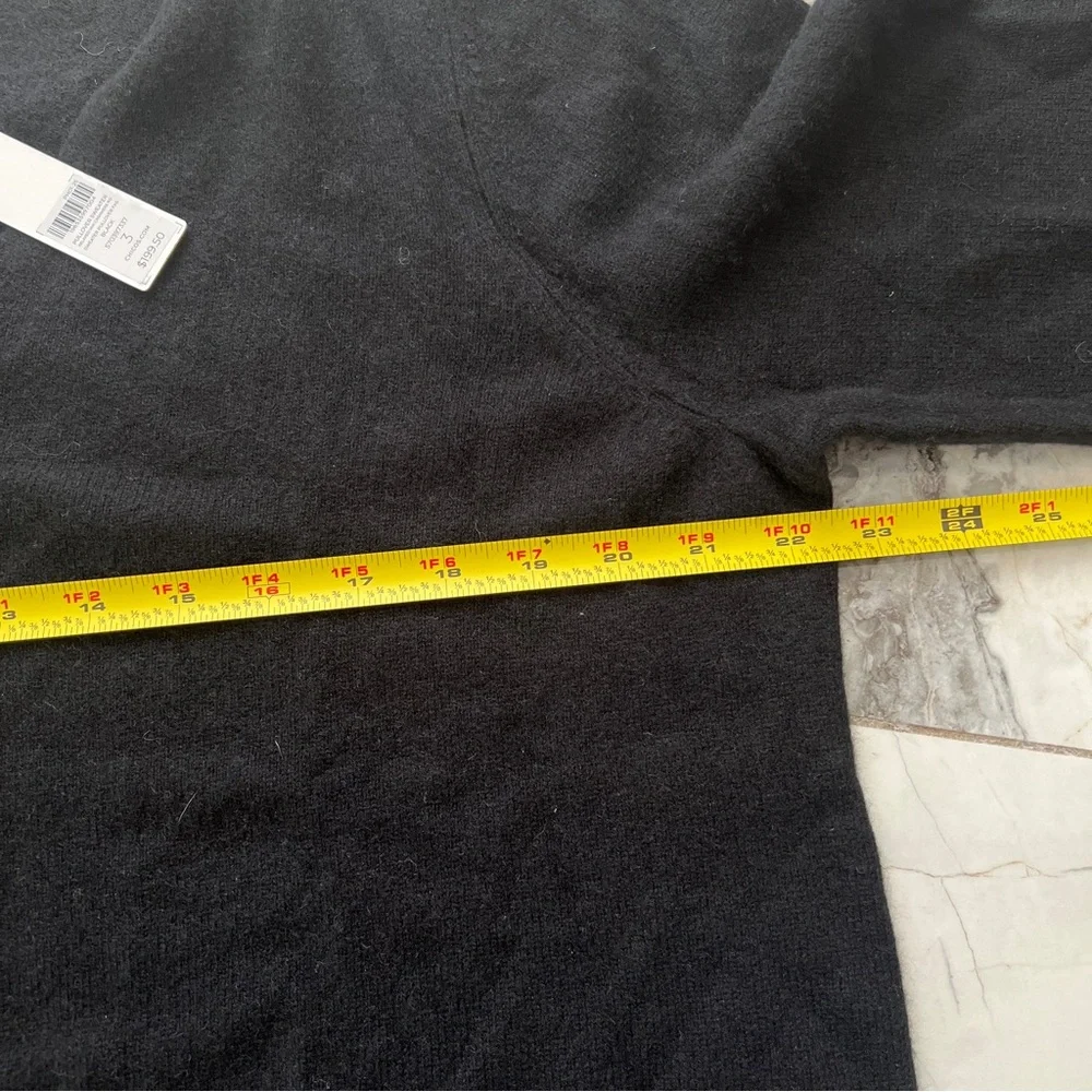 NWT Chico's Elegant Relaxed Black V-Neck 100% Cashmere Sweater Women’s XL - Picture 9 of 9